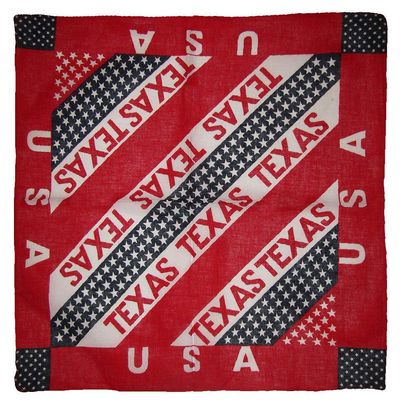 MWS Wholesale Lot of 3 Texas USA Red White Blue Stars 100% Cotton 22"x22" Bandanna