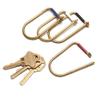 Craighill Wilson Brass Keyring - 2 Carabiner Keychain Clip, Minimalist Key Ring for Car Keys, Heavy Duty, Lightweight, D Ring Key Organizer - White Stripe view 2