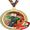 Halloween Medals - 2.5" Scarecrow and Pumpkin Harvest Fall Prize Bronze Spinning Halloween Award 100 Pack view 1