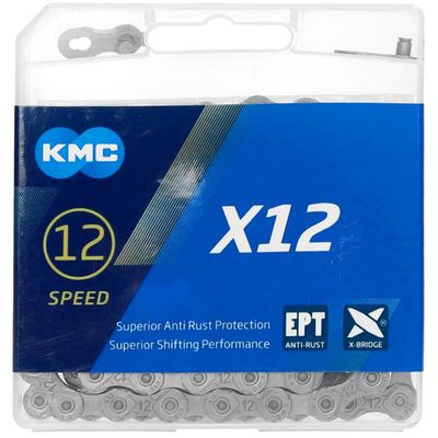 KMC x12 EPT 12 Speed Chain, Dark Silver, 126 Links