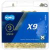 KMC Bike Chain X9, High Performance Bicycle Chain, Unbeatable Durability & Easy Mounting with X-Bridge Outer Plate, Shifting Performance Bicycle Chain, 9-Speed Bike Chain, 1/2" X 11/128" - 114 Links view 1