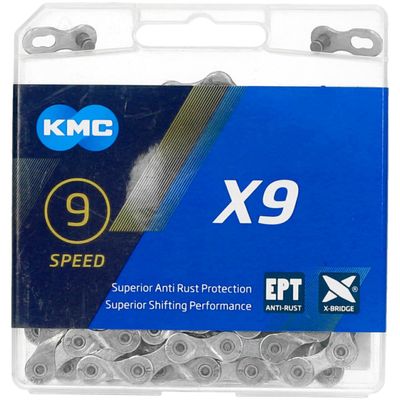 KMC X9 EPT Chain, Dark Silver, 114 Link