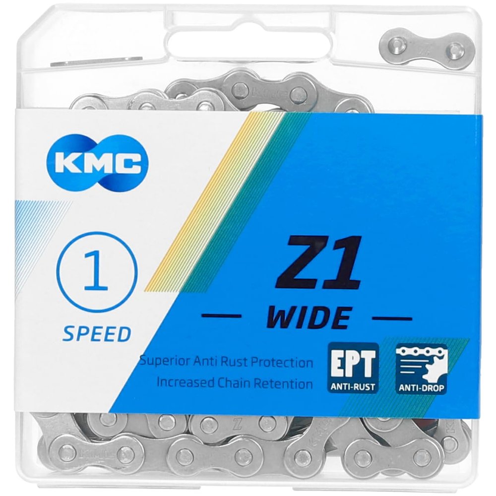 KMC Unisex's EPT Z1 Wide Chain, Dark Silver, 128 Link