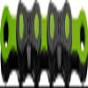 KMC DLC 12 Chain, Black/Green, 1/2' x 11/128', 12-Speed Bicycle Chain, Double Strand, Alloy Steel view 3