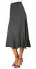 EXCHIC Women's Elegant Ankle Length Ruffle Hem Elastic Waist Suede Midi Skirt (S, Dark Grey) view 1