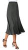 EXCHIC Women's Elegant Ankle Length Ruffle Hem Elastic Waist Suede Midi Skirt (S, Dark Grey) view 2