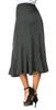 EXCHIC Women's Elegant Ankle Length Ruffle Hem Elastic Waist Suede Midi Skirt (S, Dark Grey) view 3