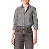 Amazon Essentials Women's Regular-Fit Long-Sleeve Button-Down Poplin Shirt, Black White Gingham, Small view 1