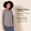 Amazon Essentials Women's Regular-Fit Long-Sleeve Button-Down Poplin Shirt, Black White Gingham, Small view 2