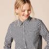 Amazon Essentials Women's Regular-Fit Long-Sleeve Button-Down Poplin Shirt, Black White Gingham, Small view 4