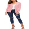EXCHIC Women's Lightweight Long Sleeve Cardigan Sweaters Classic Button Open Front Knit Sweater with Pockets(Pink, Large) view 2