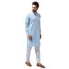 Sojanya (Since 1958 Men'S Sky Blue Cotton Blend Only Long Kurta, Size 44 view 4