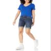 Amazon Essentials Women's Mid-Rise Slim fit Denim Bermuda Shorts with Pockets, Dark Denim, Size 18 view 4
