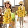 FTSUCQ Girls Pullover Floral Printed Tracksuits Sport Sweashirt Coat + Pantskirt (125-135CM/6-7Y) view 2