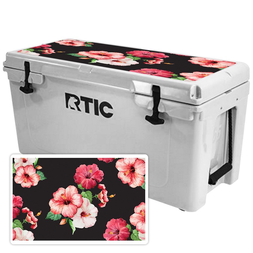 MightySkins (Cooler Not Included) Skin Compatible with RTIC 65 Cooler Lid (2017 Model) - Hibiscus | Protective, Durable, and Unique Vinyl Decal wrap Cover | Easy to Apply | Made in The USA