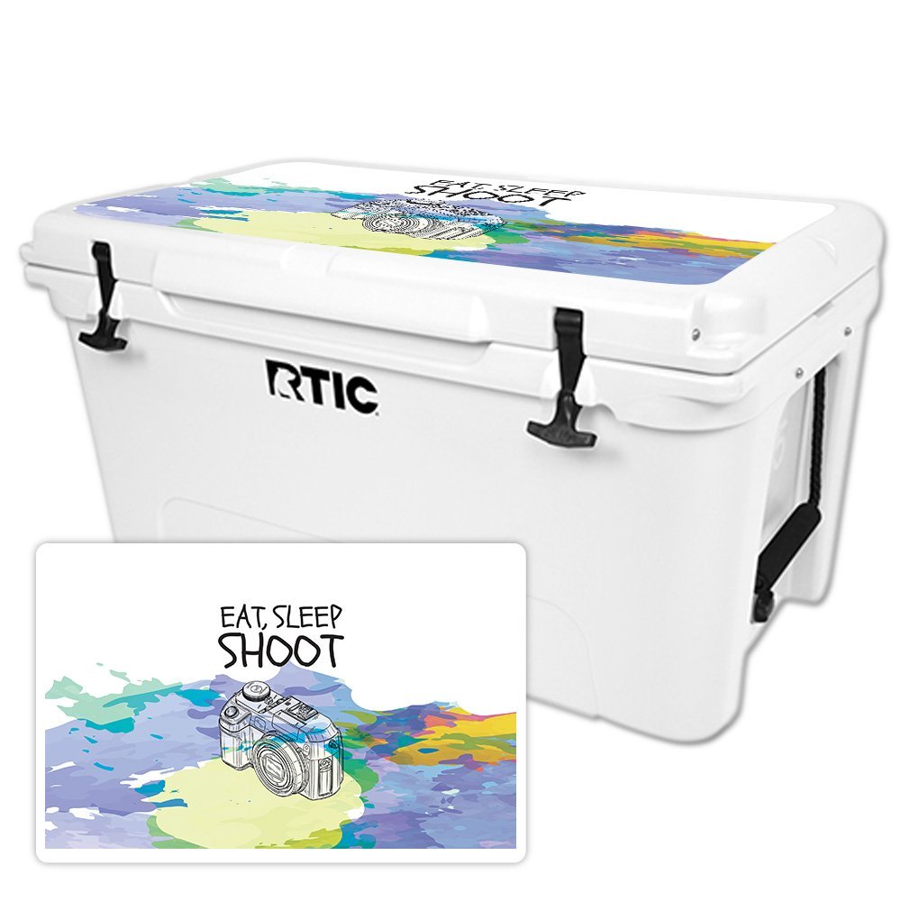 MightySkins (Cooler Not Included) Skin Compatible With RTIC 65 Cooler Lid (2016)  Eat Sleep Shoot | Protective, Durable, and Unique Vinyl Decal wrap cover | Easy To Apply, Remove, and Change Styles | Made in the USA