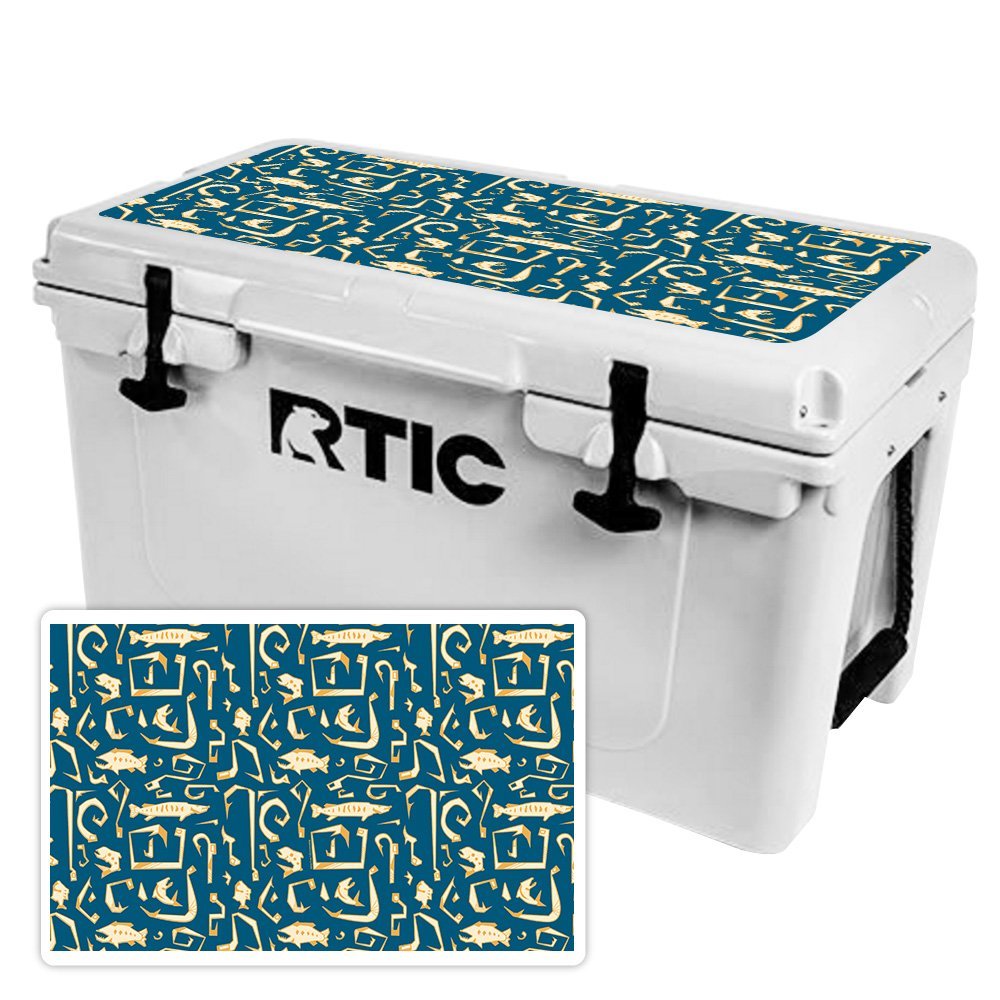 MightySkins (Cooler Not Included) Skin Compatible with RTIC 45 Cooler Lid (2017 Model) - Deco Fish | Protective, Durable, and Unique Vinyl Decal wrap Cover | Easy to Apply | Made in The USA