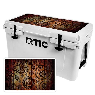 MightySkins (Cooler Not Included) Skin Compatible with RTIC 45 Cooler Lid (2017 Model) - Wooden Floral | Protective, Durable, and Unique Vinyl Decal wrap Cover | Easy to Apply | Made in The USA