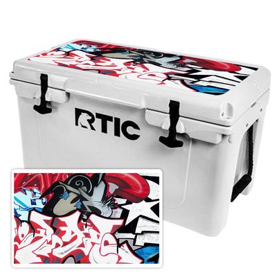 MightySkins (Cooler Not Included) Skin Compatible with RTIC 45 Cooler Lid (2017 Model) - Graffiti Mash Up | Protective, Durable, and Unique Vinyl wrap Cover | Easy to Apply | Made in The USA