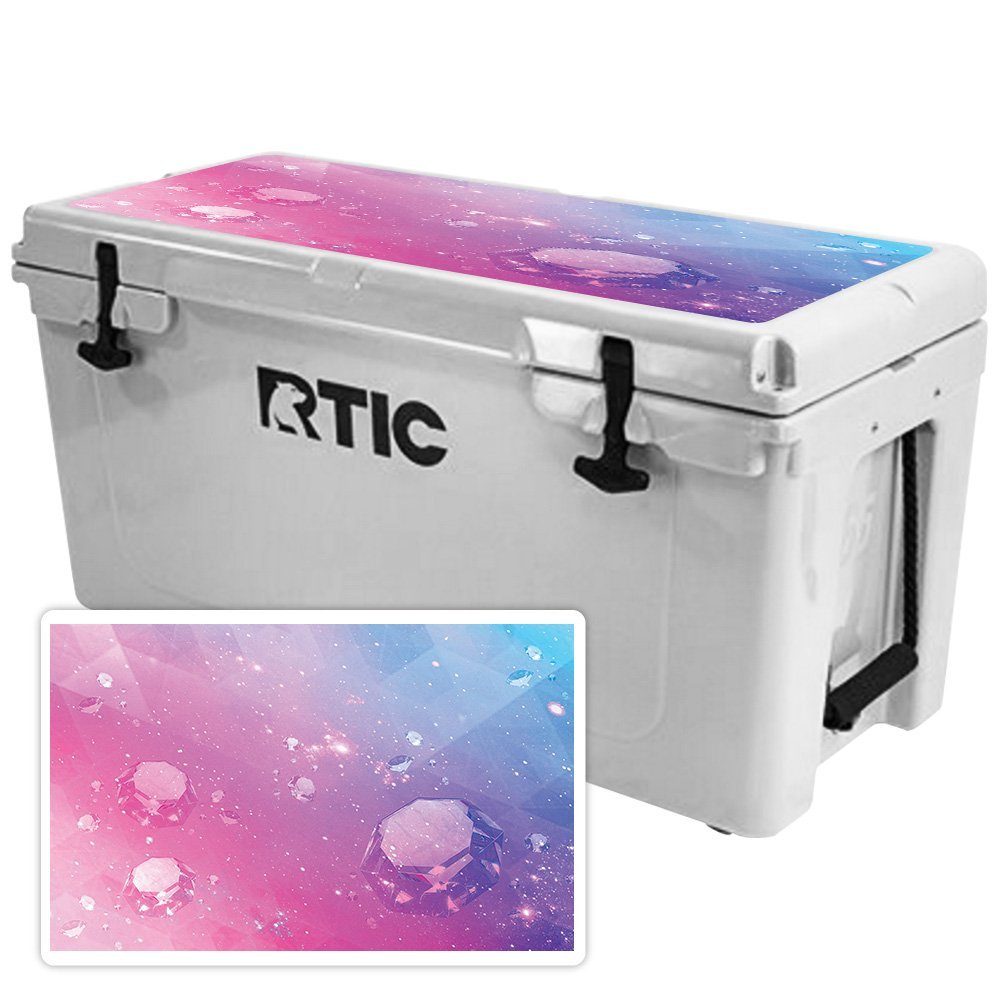 MightySkins (Cooler Not Included) Skin Compatible with RTIC 65 Cooler Lid (2017 Model) - Pink Diamond | Protective, Durable, and Unique Vinyl Decal wrap Cover | Easy to Apply | Made in The USA