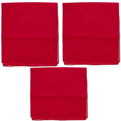 M.H.I. Paisley 3 Piece Assorted Cotton Bandanas (RED)