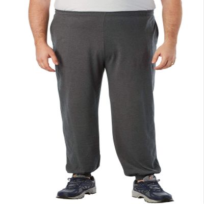 KingSize Men's Big & Tall Lightweight Elastic Cuff Sweatpants - Tall - 2XL, Heather Slate