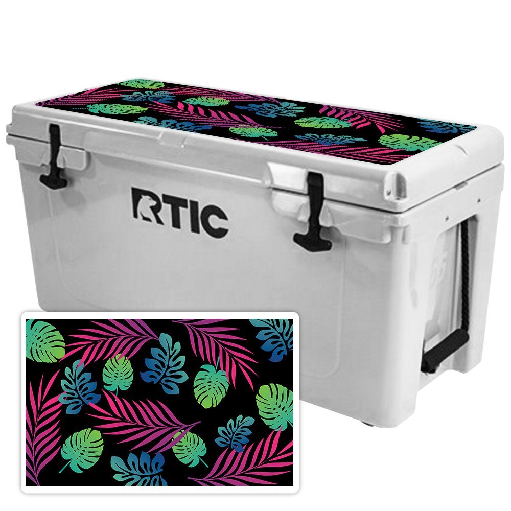 MightySkins (Cooler Not Included) Skin Compatible with RTIC 65 Cooler Lid (2017 Model) - Neon Tropics | Protective, Durable, and Unique Vinyl Decal wrap Cover | Easy to Apply | Made in The USA