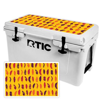 MightySkins (Cooler Not Included) Skin Compatible with RTIC 45 Cooler Lid (2017 Model) - Feathers | Protective, Durable, and Unique Vinyl Decal wrap Cover | Easy to Apply | Made in The USA