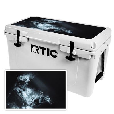 MightySkins (Cooler Not Included) Skin Compatible with RTIC 45 Cooler Lid (2017 Model) - Ghost of A Soldier | Protective, Durable, and Unique Vinyl wrap Cover | Easy to Apply | Made in The USA