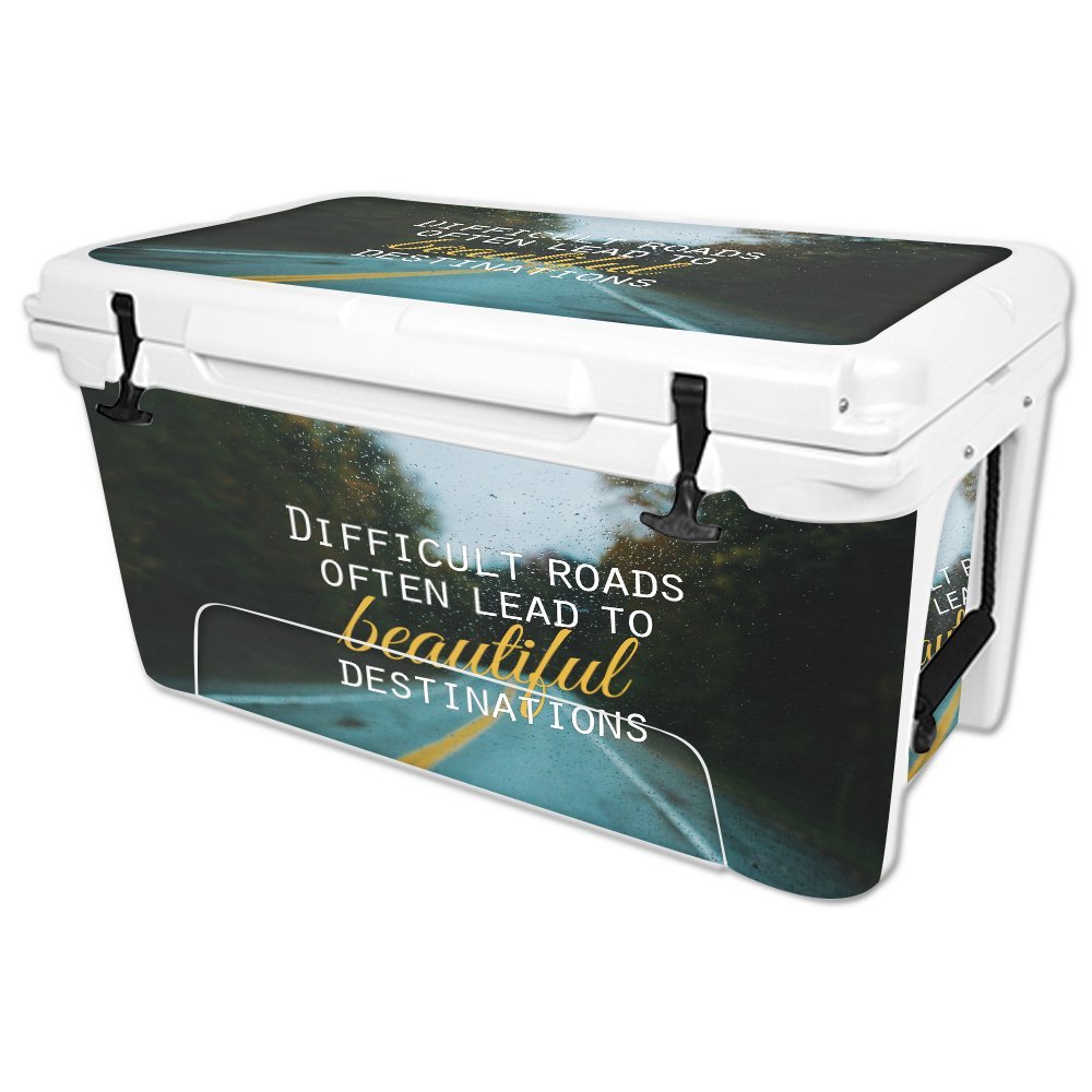 MightySkins Skin Compatible with RTIC 65 qt Cooler (2016)  Difficult Roads | Protective, Durable, and Unique Vinyl Decal wrap Cover | Easy to Apply, Remove, and Change Styles | Made in The USA