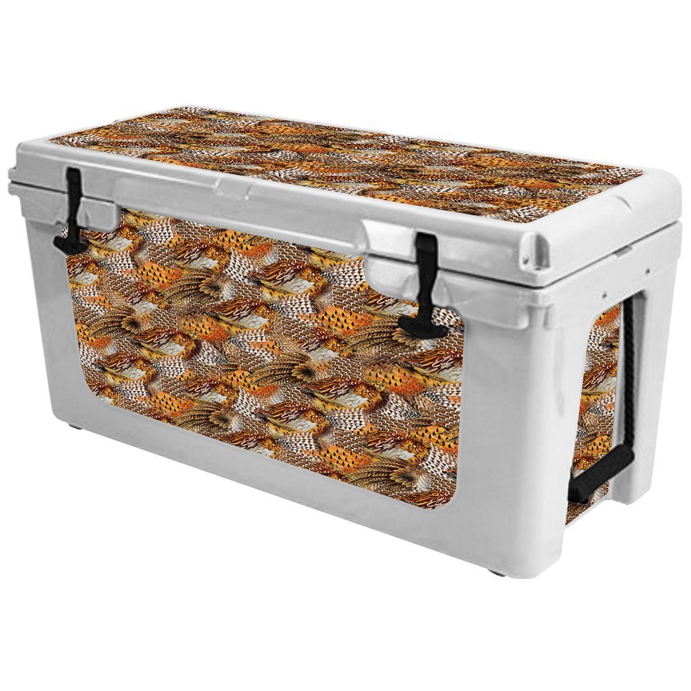 MightySkins (Cooler Not Included) Skin Compatible with RTIC 65 Cooler (2017 Model) - Pheasant Feathers | Protective, Durable, and Unique Vinyl Decal wrap Cover | Easy to Apply | Made in The USA
