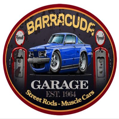 1964 1965 1966 Plymouth Barracuda Classic Car-toon Wall Art Graphic Decal Sticker (4 Foot)