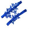 Oyabridal Wedding Garters for Bride Bridal Garter Set Leaf Garter for Wedding Plus Size W09 (Royal blue) view 1
