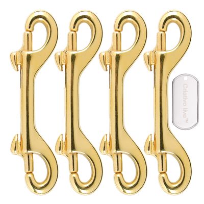 4 Pcs 3.5 Inch Brass Double End Snap Hook Clip Diving Hook for Diving,pet,Handmade Bag,Keychains etc