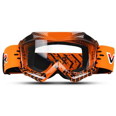 June Sports Motorbike Goggle Glasses Kids Teens Youth MotorCycle Goggles Cycling Clear Vision UV Protection Dust Wind Proof Motocross Dirtbike Racing Dirt Bike Goggle Children Orange KG4