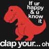 Tee Hunt If You're Happy and You Know It Hoodie T-Rex Fail Funny Dino Sweatshirt Orange Small view 3