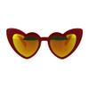 Girl's Heart Shape Cateye Sunglasses Kids Fashion Mirrored Lens UV 400 Red view 1
