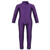 ranrann Kids Girls Full Length Gymnastic Unitard Long Sleeves Ballet Dance Jumpsuit Mock Neck Athletic Activewear Purple 5-6 view 1