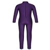 ranrann Kids Girls Full Length Gymnastic Unitard Long Sleeves Ballet Dance Jumpsuit Mock Neck Athletic Activewear Purple 5-6 view 2