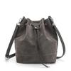 AFKOMST Suede Bucket Bags for Women Medium Slouchy Shoulder Handbag and Drawstring Hobo Purse with 2 Convertible Straps
