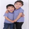Airvid Unisex Kids Classic Striped T-Shirt Girls Boys Crewneck Cotton Jersey Tee 2 Pack 4-5Y/Tag L view 2