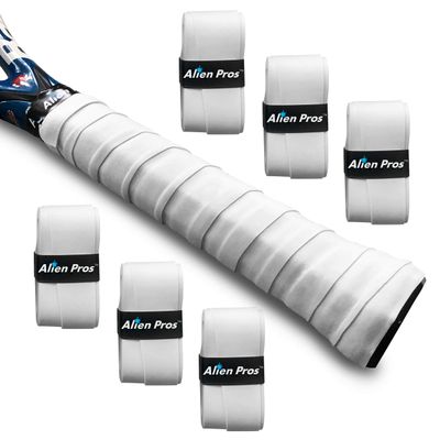 ALIEN PROS Tennis Racket Grip Tape (6 Grips) - Precut and Dry Feel Tennis Grip  Tennis Overgrip Grip Tape Tennis Racket - Wrap Your Racquet for High Performance (6 Grips, White)