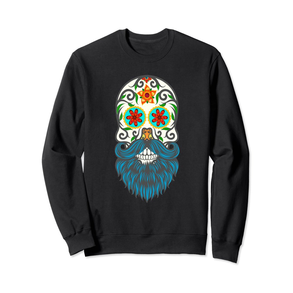 Day Of The Dead Bearded Sugar Skull Halloween Costume Shirt