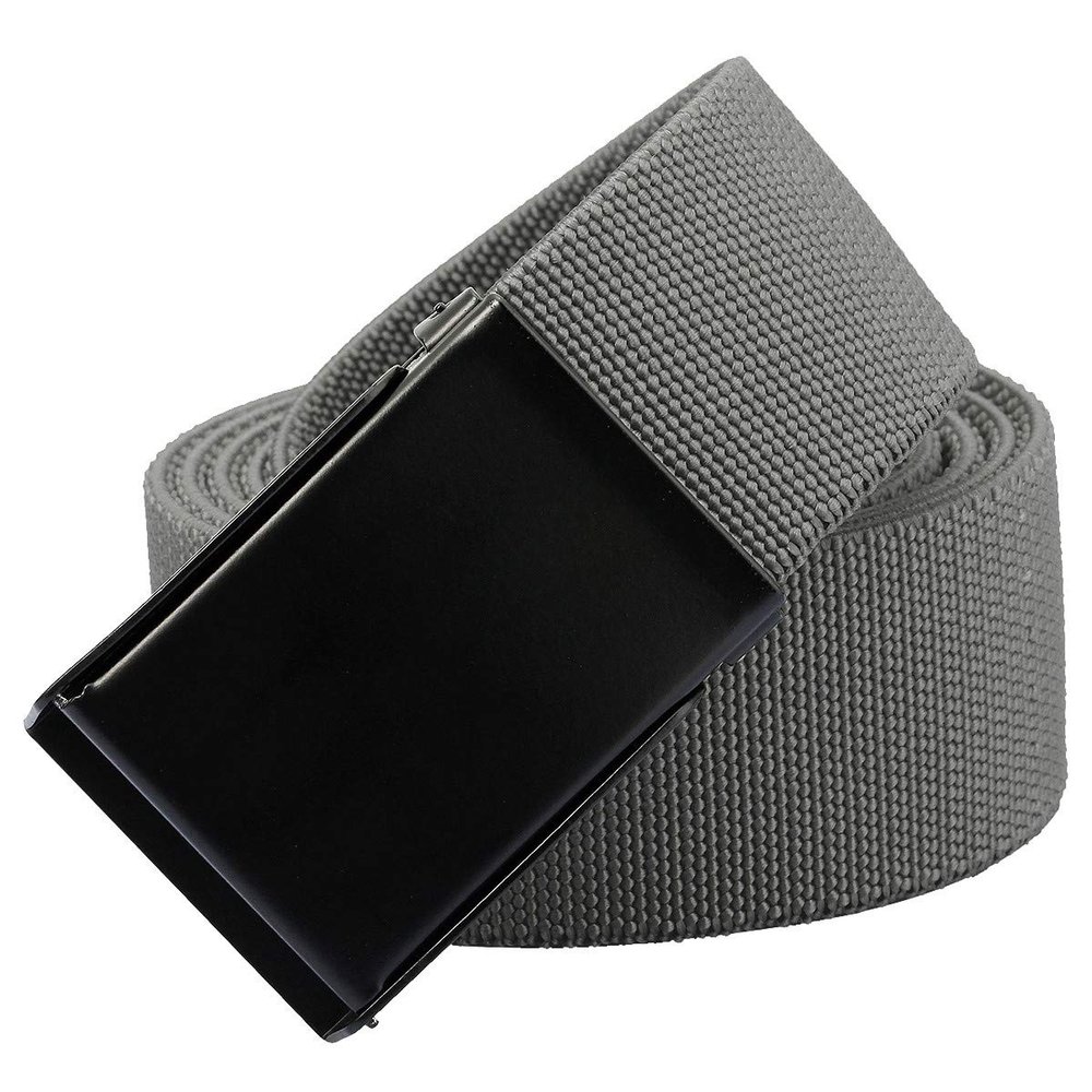 Sportmusies Elastic Belts for Men, Military Style Stretch Webbing Tactical Duty Belt (Grey,Flip Top Buckle)