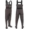 TIDEWE Bootfoot Chest Wader, 2-Ply Nylon/PVC Waterproof Fishing & Hunting Waders with Boot Hanger for Men and Women Brown Size 6 view 2