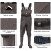 TIDEWE Bootfoot Chest Wader, 2-Ply Nylon/PVC Waterproof Fishing & Hunting Waders with Boot Hanger for Men and Women Brown Size 6 view 3