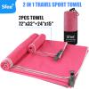 Sfee 2 Pack Microfiber Travel Towel, Quick Dry Towel Camping Towel Large Beach Towel Super Absorbent Compact Lightweight Sports Towel Gym Towel Set for Beach, Gym, Hiking, Pool, Backpacking,Bath,Yoga view 3