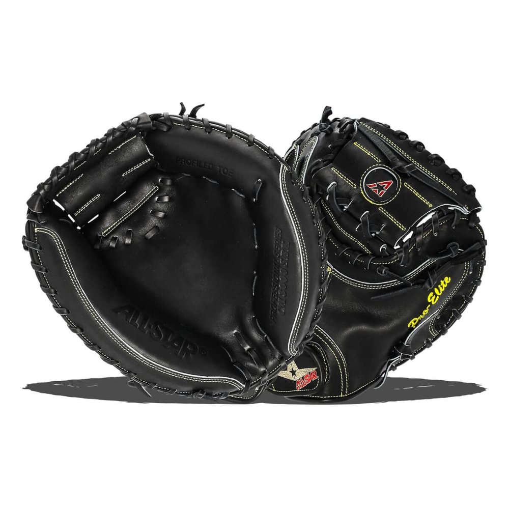 All-Star Pro-Elite Professional Baseball Catching Mitt - Solid Black 33.5 INCH