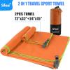 Sfee 2 Pack Camping Towel, Quick Dry Towel Super Absorbent Travel Microfiber Towels, Fast Drying Compact Soft Lightweight Sports Towel Set for Beach, Hiking, Travel, Gym, Backpacking, Pool +Carabiner view 3