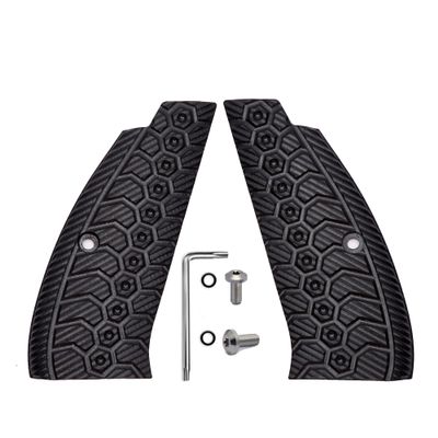 Guuun G10 CZ 75 Grips Full Size Tactics SP-01 Grip OPS Mechanical Texture - Black